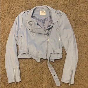 Ashley Outerwear Blue Suede Jacket